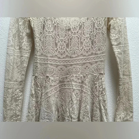 Free People Cream Victorian Loves Lace Dress - Picture 6 of 9